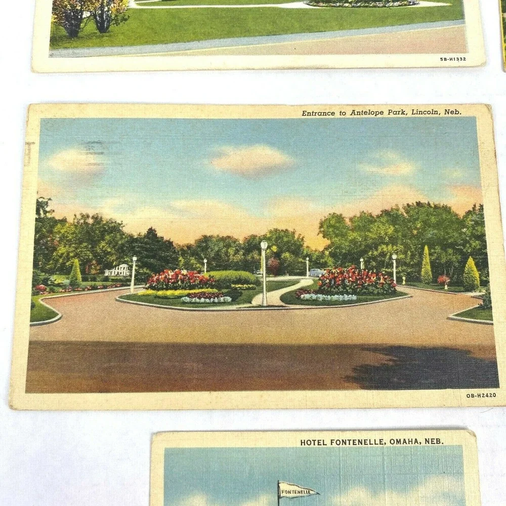Vintage Lot of 6 Omaha Nebraska 1940s to 1950s USA Travel Postcards Fair‎ Cond.